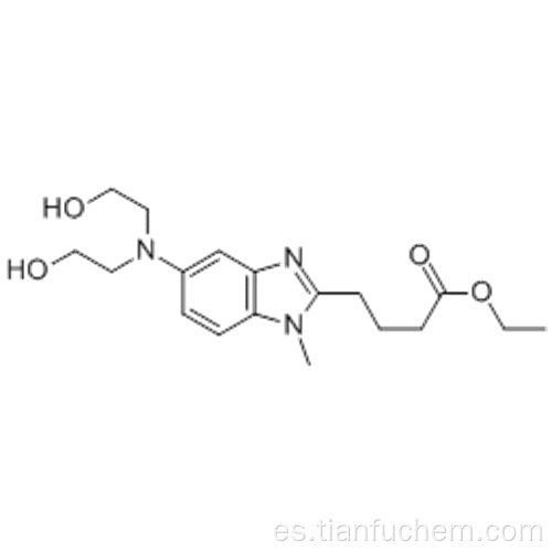 1H-Bencimidazol-2-butanoico ácido, 5- [bis (2-hidroxietil) amino] -1-metil-, éster etílico CAS 3543-74-6